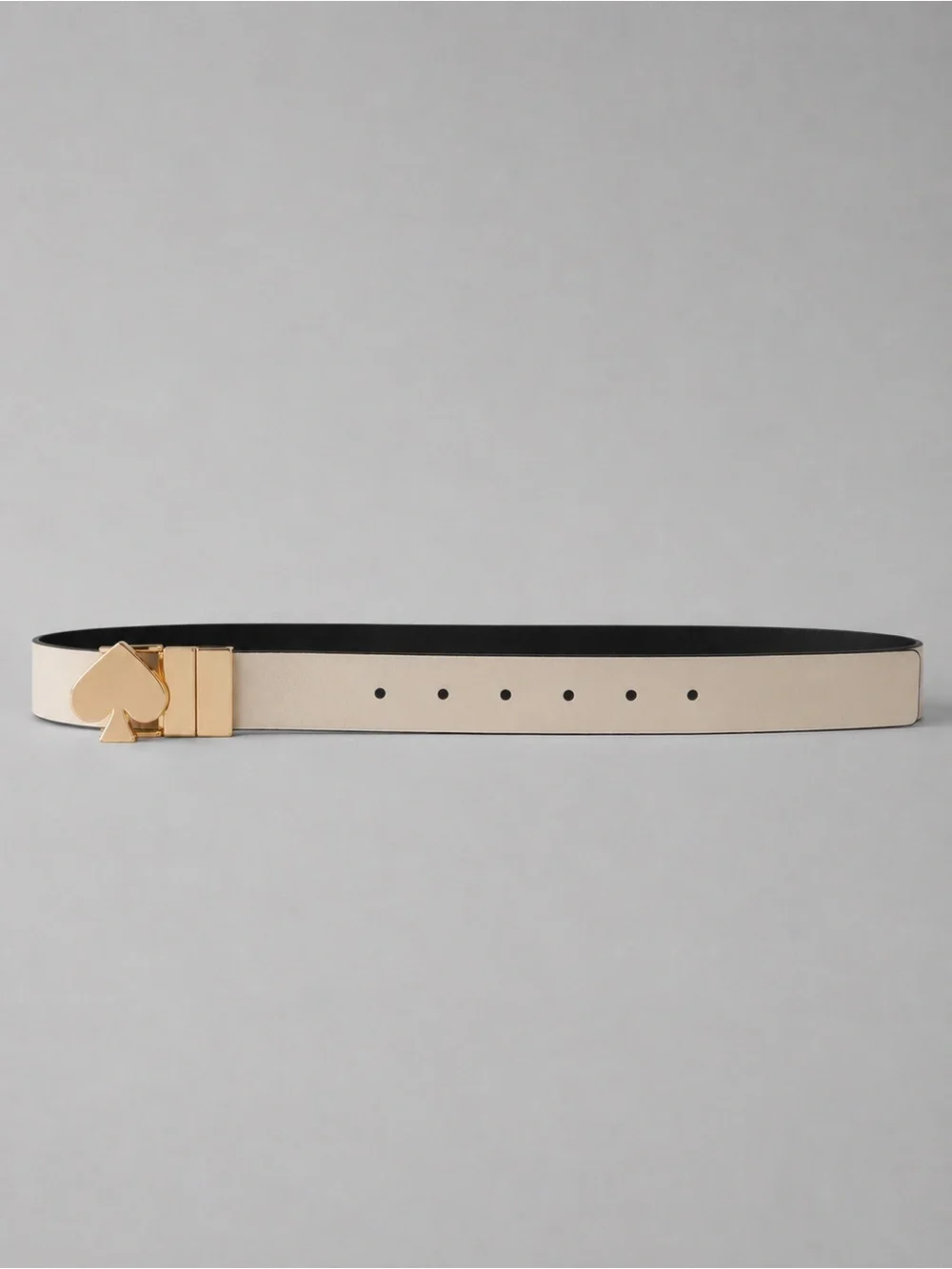 NWT | Kate Spade Reversible Black Cream Leather Spade Belt